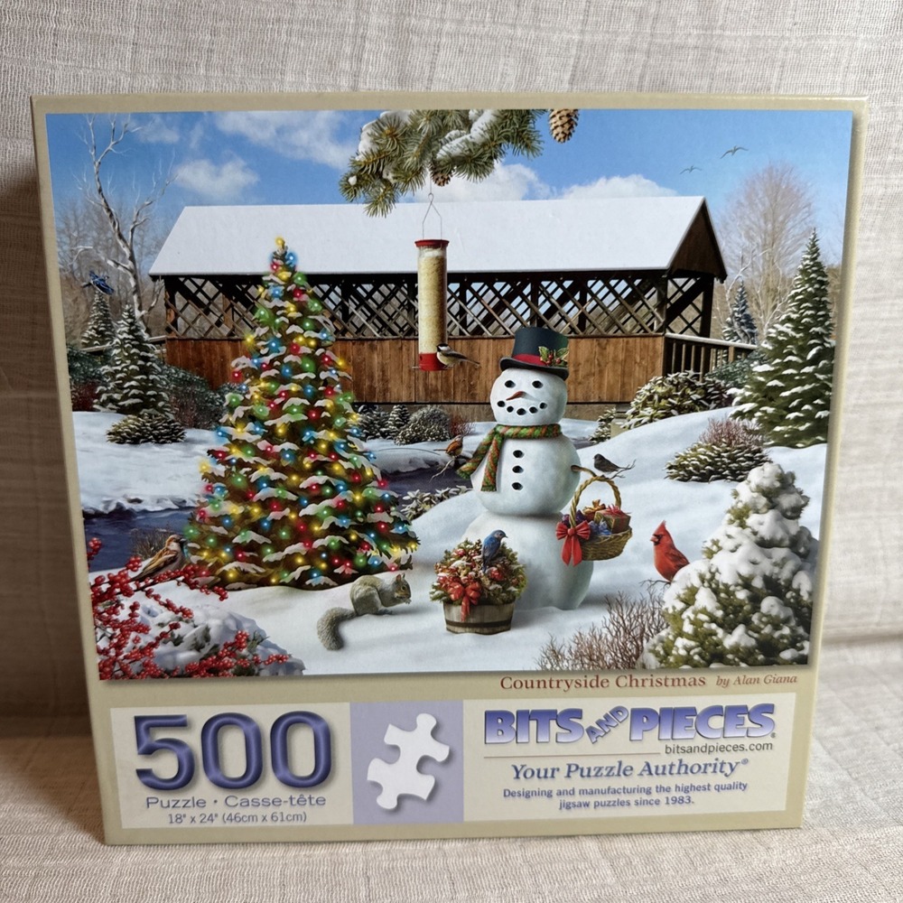Countryside Christmas Puzzle 500 Pc Bits And Pieces Alan‎ Gianna 18x24"